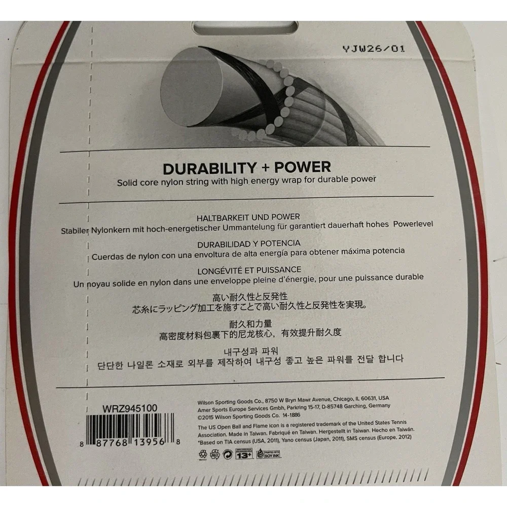 Wilson Synthetic Gut Power Tennis String 16-Gauge White